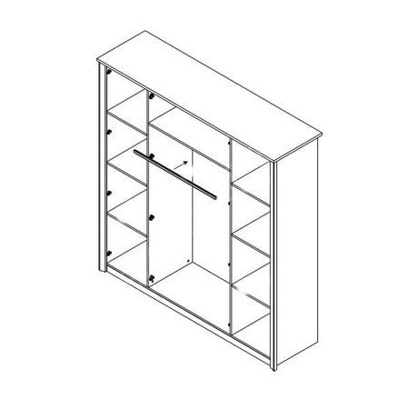 Der Kleiderschrank Finezja 200 cm Eiche hell sonoma ist ein funktionelles Möbelstück für das Büro oder das Schlafzimmer