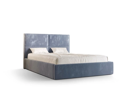 Polsterbett Afrodyta 160x200 mit Stauraum hellblau moderner skandinavischer Stil mit bequemem Kopfteil