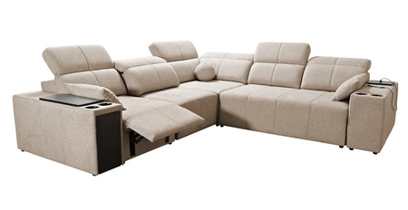 Ecksofa mit Schlaffunktion Tesalia III Lux grau Esche links Ecksofa mit ausziehbarem Fußteil Schiebefunktion der Rückenlehne