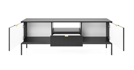 TV-Schrank Lovro 154 cm schwarz modernes Design wird die Liebhaber von markanten Interieurs begeistern