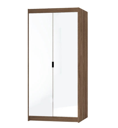 Rene Kleiderschrank 90 cm Eiche lefkas stilvolles Design einfache Form ideal Kleiderschrank mit Spiegel für Schlafzimmer oder Flur ABS beendet Kanten