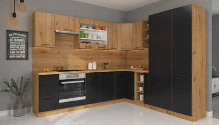 Ecke Küchenmöbel Set Monza 270x235 cm einzigartigen Stil der Schränke wird das Innere jeder Küche passen