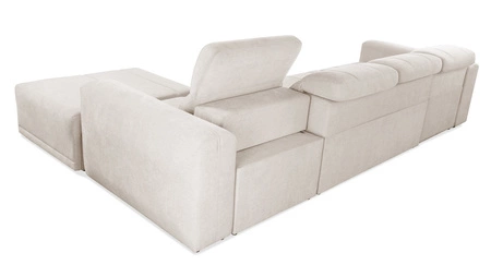 Ecksofa mit Schlaffunktion Cetara XII beige rechte Seite stilvolles Design bequeme Schiebelehnen zwei Bettkästen