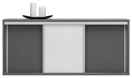 Büromöbelset Yugo in Esche grau/weiß glänzend, ideal für ein Büro oder Arbeitszimmer in einem trendigen und modernen Stil