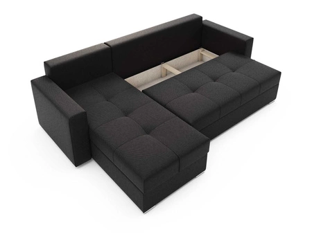 Ecksofa mit Schlaffunktion Aldo schwarz linke Seite garantiert den höchsten Komfort und Funktionalität