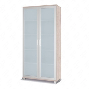 Breiter Schrank Maximus 100 cm Eiche Sonoma hell modernes Design Einfassung mit speziellen Furnierelementen aus sicherem gehärtetem Glas beendet