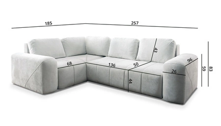 Ecksofa mit Schlaffunktion Bovec II dunkelbeige links komfortables Ecksofa mit stilvollem Charakter Bettzeug Container
