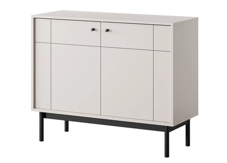 Modesta 104 cm Kommode beige minimalistisches Design dezente Metallgriffe perfekter Vorschlag einer Kommode für das Wohn- und Schlafzimmer