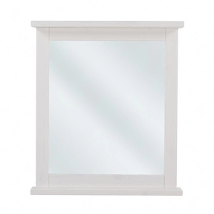 Badezimmerspiegel Romanti 70x80 cm dekorativer Spiegel mit Ablage in weißem Holzrahmen elegante und funktionelle Ergänzung für das Badezimmer