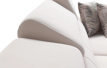 Ecksofa mit Schlaffunktion Savona gelb links komfortables und elegantes Ecksofa mit verstellbaren Kopfstützen Ziernähte