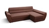 Ecksofa mit Schlaffunktion Fogu III Indisch rosa rechtes Ecksofa mit Armlehnen und Bettzeugablage Kordelstoff