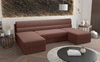 Ecksofa mit Schlaffunktion Fogu U Indisch rosa bequemes und stilvolles Ecksofa mit einfachem Design Cordstoff Bettzeug Container
