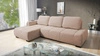 Ecksofa mit Schlaffunktion Sanftes Puderrosa linke Seite Stilvolles Design Ecksofa mit abgerundeter Form