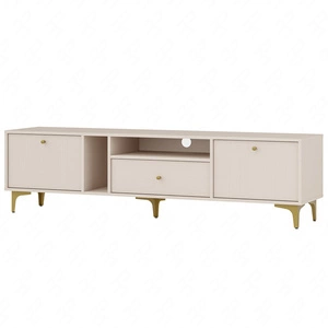 RTV Schrank Kioto I 180 cm beige eleganter Schrank in gedeckten Farben dezente Goldgriffe