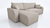 Ecksofa mit Schlaffunktion Fiesta hellbeige universal Ecksofa aus Stoff mit Plüschoberfläche Bettzeugcontainer
