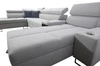 Ecksofa mit Schlaffunktion Dafni V graphitweiß rechtsseitig gewebt bequemes und praktisches Ecksofa mit verstellbaren Kopfstützen