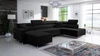 Ecksofa mit Schlaffunktion Nausa VI schwarz linke Seite stilvolles Ecksofa für Wohnzimmer mit komfortabler Verarbeitung weichen Samtstoff