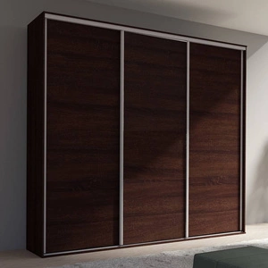 Grande Schiebeschrank 254 cm Eiche sonoma chocolate geräumiger Kleiderschrank in moderner Form mit Aluminiumtüren