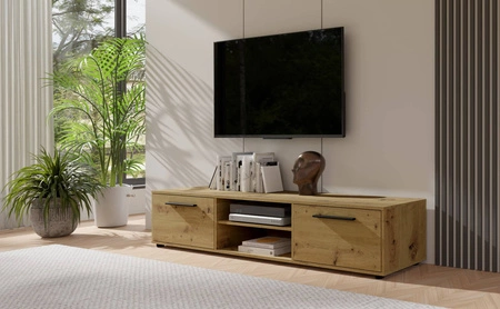 RTV-Schrank Maxione 190 cm Eiche handwerklich geräumiger TV-Schrank im klassischen Stil einfache Konstruktion universelle Farben