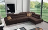 Ecksofa mit Schlaffunktion Bolmso XI braun rechts stilvolles Design Ecksofa Bett mit Schublade und Bettzeug Container