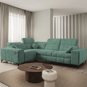 Ecksofa mit Schlaffunktion Penejos II grün links Ecksofa mit Bettkasten für den täglichen Liegekomfort