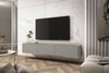 TV-Lowboard Luxury 175 cm Grau Begeistert Liebhaber eleganter Arrangements Korpus verziert mit einer goldenen Leiste stilvolle geriffelte Front