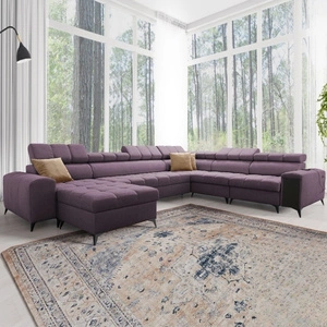 Ecksofa mit Schlaffunktion Bolmso VIII lila links elegantes und bequemes Ecksofa mit Schublade ideal für geräumige Innenräume