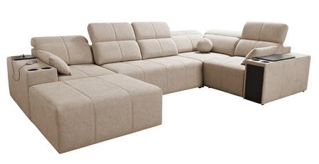 Ecksofa mit Schlaffunktion Tesalia IV blau links bequemes Ecksofa für das Wohnzimmer mit innovativer Schiebefunktion der Rückenlehne