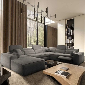 Ecksofa mit Schlaffunktion Viano VIII Lux grau links Design-Ecksofa mit ausziehbarem Fußteil Bettzeug-Container