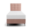 Boxspringbett Irvine 80x200 rosa stilvolles Bett mit Bettzeugablage und hohem Kopfteil besticht durch sein elegantes Design