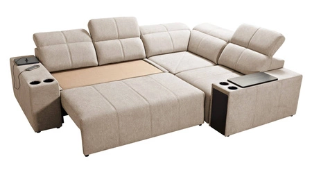 Ecksofa mit Schlaffunktion Tesalia II Lux braun rechtsseitig komfortables Ecksofa mit verschiebbarer Rückenlehne und ausziehbarem Fußteil