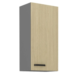 Chevron 45 G-90 1F Küchenwandschrank mit dekorativem Fischgrätdekor feuchtigkeits- und beschädigungsbeständiger Schrank