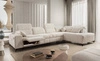 Ecksofa mit Schlaffunktion Penejos XI Lux creme rechts stilvolles Ecksofa mit bequemer ausziehbarer Fußstütze