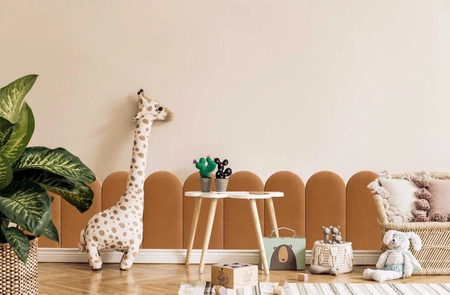 Wally gepolstertes Paneel 30x60 cm Honig stilvolles Wandpaneel Zaun Veloursstoff modisches Finish zu jeder Einrichtung