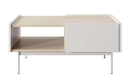 Vellore beige Couchtisch mit Schubladen minimalistisches Design abgesenkt Platte in Eiche Dekor bietet eine originelle Oberfläche