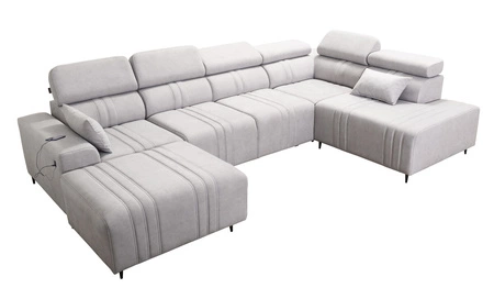 Ecksofa mit Schlaffunktion Castel VI beige links komfortables und elegantes Ecksofa mit zwei Bettkästen
