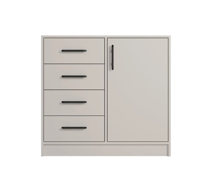 Kommode Caspe 90 cm beige modernes Möbeldesign Kommodenkanten mit speziellem ABS-Furnier verarbeitet