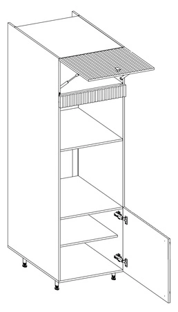 Verdi 60 DPM-215 2F Küchenschrank für Einbau-Mikrowelle und Backofen, resistent gegen Dampf, hohe Temperaturen und Verschüttungen