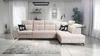 Ecksofa mit Schlaffunktion Buffalo XI beige rechte Seite stilvolles Ecksofa mit drei Bettcontainern Velourstoff