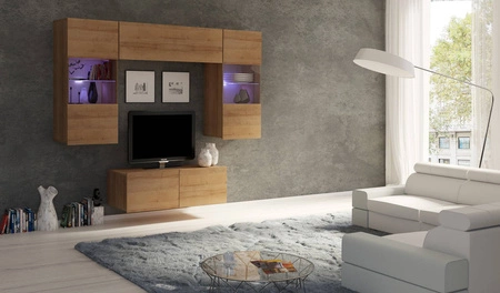 Apulia 100 cm Eiche golden RTV Schrank mit der Möglichkeit der Aufhängung minimalistisches Design einfache Form passend in jedes Interieur