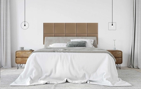 Polsterpaneel Quadra 40x40 cm beige stilvolles Wandpaneel quadratischer Veloursstoff modisches Finish für jede Einrichtung