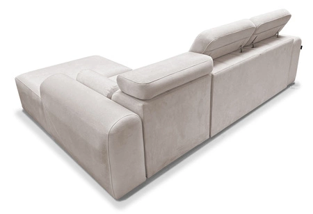Ecksofa mit Schlaffunktion Cantare elfenbeinfarben rechte Ecke funktionell und bequem modernes Design Plüschstoff