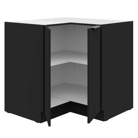 Eck-Küchenschrank Schwarz 89x89 DN 1F BB Metallkantengriff feuchtigkeits- und beschädigungsbeständiger Schrank