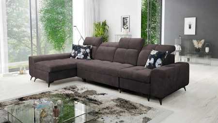 Ecksofa mit Schlaffunktion Buffalo XII braun linksseitig stilvolles und funktionelles Ecksofa mit Bettzeugcontainer