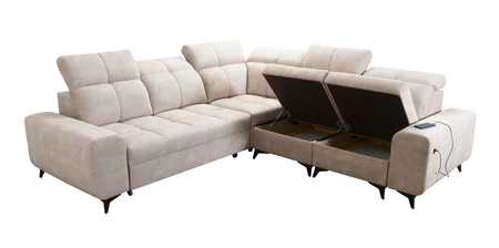 Ecksofa mit Schlaffunktion Buffalo III graphit rechte Ecke bequem mit ästhetischer Ausführung mit Bettzeugcontainern