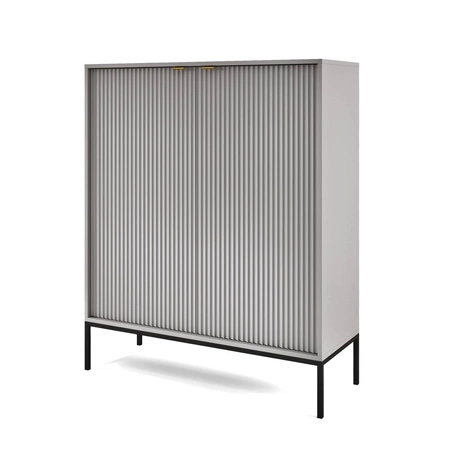 Kommode Lovro 104 cm grau modernes Design wird Liebhaber von markanten Interieurs begeistern