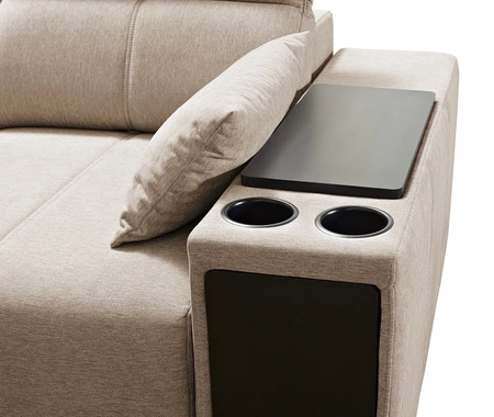 Ecksofa mit Schlaffunktion Tesalia IV blau links bequemes Ecksofa für das Wohnzimmer mit innovativer Schiebefunktion der Rückenlehne