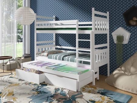 Etagenbett Hania 3-Personen 80x190 cm ideal für ein Kinderzimmer spart Bodenfläche nimmt den Platz eines Einzelbettes