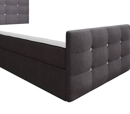 Boxspringbett Kansas 90x200 graphit Bett im modernen skandinavischen Stil mit gepolstertem Kopf- und Fußteil
