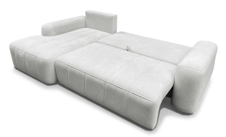 Ecksofa mit Schlaffunktion Bovec ecru links stilvolles Ecksofa mit ergonomischer Form hydrophobem Stoff